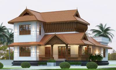കേരളീയ മാതൃകയിൽ ഡിസൈൻ ചെയ്ത ഒരു വീട്. 1800 Sqft. 4 BHK just 5 cent Land.