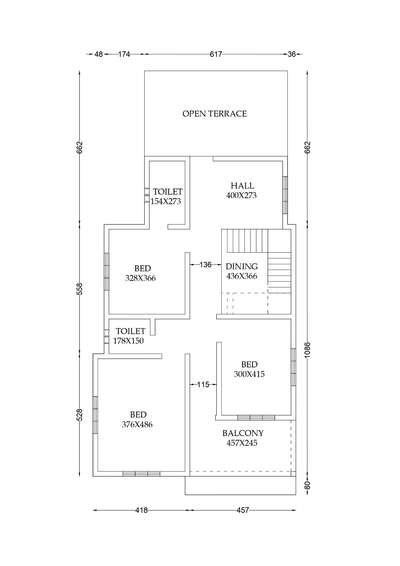 firstfloor plan
1165sqft
3bhk
 #3BHKPlans