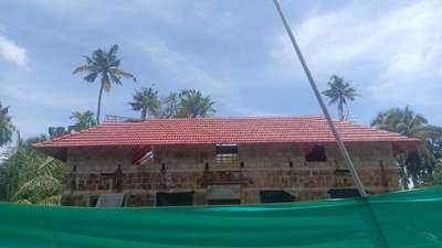 #traditional look modern house roofing work..@Cherai