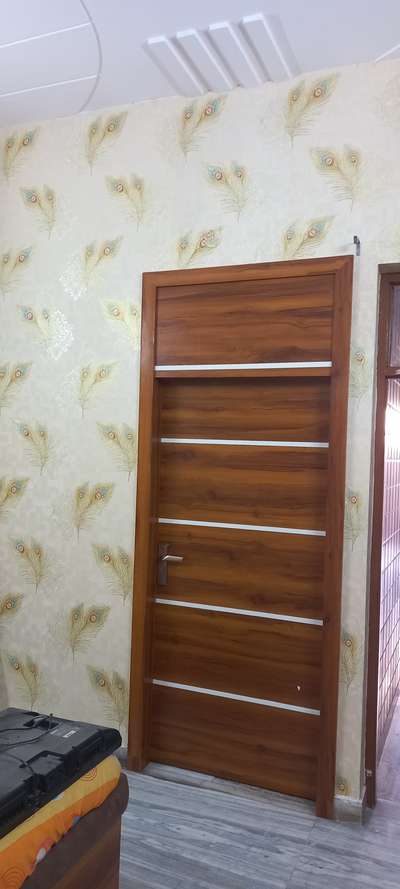 laminate door and wallpaper