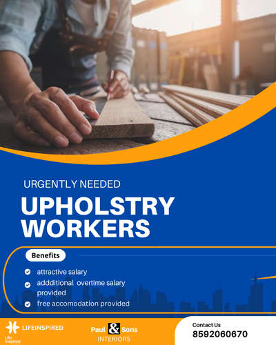 hiring upholstery worker 

 #wanted  #upholstery  #worker  #factoryfinished  #factoryworks  #ekm  #Ernakulam  #interior  #upholstryfabric  #fabric  #wood  #fabricshading  #fabricsofa