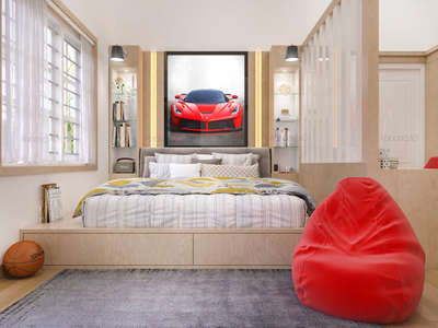 modern kids bedroom 

#BedroomDecor #BedroomDesigns #oakveneer #calicutdesigners