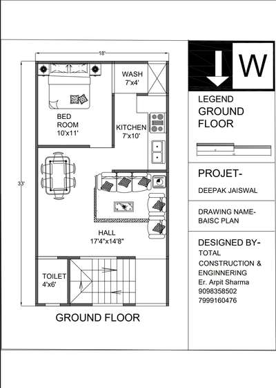 18x33 west facing house plan #HouseDesigns  #18x33  #16x32  #SmallHouse  #smallhouseplan