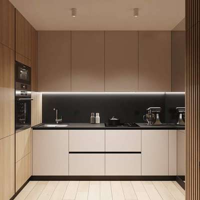 Modular kitchen  #LargeKitchen  #LShapeKitchen  #ClosedKitchen