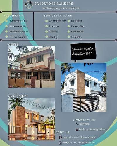 Renovation project at ambalattara, TVPM
#exteriordesigns #advertising #SandStone #SANDSTONEBUILDERS #HingedDoorWardrobe #HomeAutomation #ElevationHome