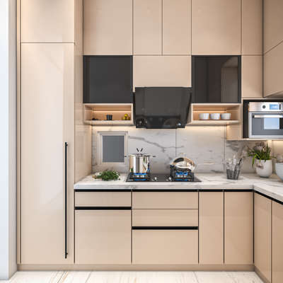 Kitchen Designed, Shakti Nagar, Delhi
✨ Modern L-Shaped Modular Kitchen ✨

Sleek high-gloss cabinets,  marble-finish counters, and smart storage come together in this premium kitchen design. With integrated appliances, ergonomic layout, and natural light, it’s the perfect blend of luxury and functionality for modern homes. 
 #KitchenIdeas #WoodenKitchen #LShapeKitchen #KitchenRenovation #ModularKitchen #KitchenCeilingDesign