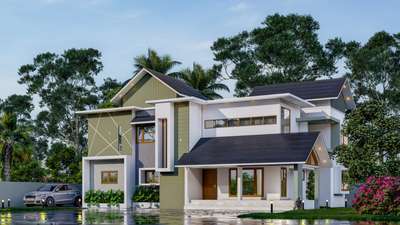 #modernelevation  #semi_contemporary_home_design  #3delevations  #frontElevation  #kolohomedesign  #kolohouse  #beautifulhouse  #beautifulhomedesigns  #doublefloorhouse  #koloapp