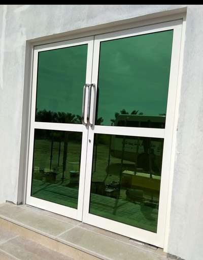 Aluminum double door partition #