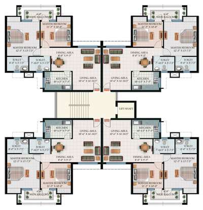 remdered floor plan for towers