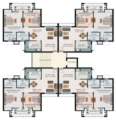 remdered floor plan for towers