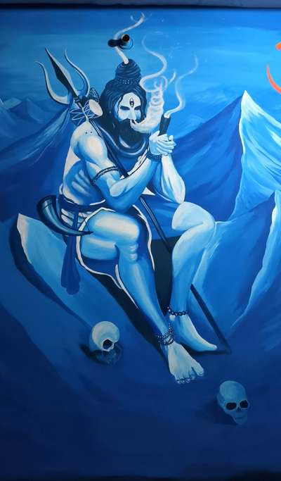 wall painting (shiv ji 🙏🏻) #WallPainting #wallpaint #Painter #AcrylicPainting