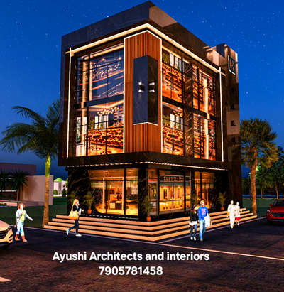 #frontdesign #commercialdesign  #nightrendering  #frontElevation  #commercial_building  #FloorPlans