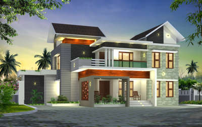 modern contemporary home#
total area 2600 sqf #@#
client, shamnad cm