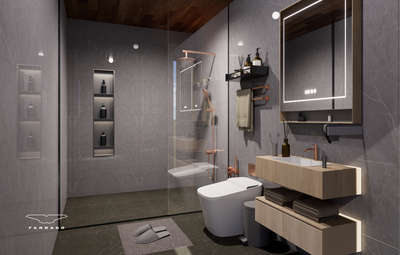 “Where luxury meets everyday comfort.”
 #BathroomDesign #ModernBathroom #LuxuryInterior #InteriorDesign #3DRendering