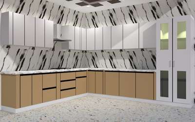 Moduler Kitchen with crockery unit😍 #ModularKitchen #InteriorDesigner #Architect #KitchenInterior #sketchup #3d #dosupport
