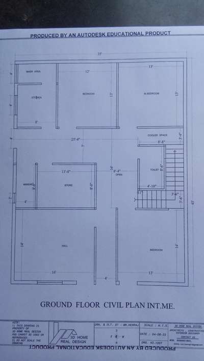 35x45 k a house plan with vastu North facing