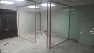 fluted glass partition