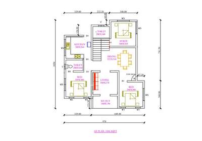 2d plan
3bhk
sqft1016
location:chemmad, malappuram
 #2d  #2DPlans #3BHKPlans