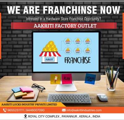 AAKRITI LOCKS INDUSTRY PVT LTD

🔹FRANCHISE OPPORTUNITY 
🔹LOCATION ACROSS SOUTH INDIA 
🔹5 STATES WITH 500+ OUTLETS 

#aakriti #factoryoutlet #franchise #business #oppertunity #businessowner #businesslife #businessgrowth #businessopportunity #businessgoals #franchiseopportunity #franchiseindia #franchiseowner #kerala #tamilnadu #karnataka #andrapradesh #teligana #hardwarestore #hardwaretools #doorlocks #kitchenbasket #bathroomfittings #cabinets #hinges #accessories #outlets #investment #investmentopportunity #socialmediamarketing