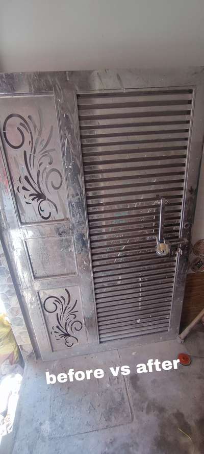 before vs after.👉😳 ss steel gate clean with polish. only 5,000 me 
apke nazdeek jamna paar luxmi nagar khureji khas Krishna Nagar main.contact kare 👉👇👇👇👇👇
Bismillah fabrication welding work
  8285562500
modern safety doors design🤩 Steel 304.. contact kare 👇👇👇👇👇
Bismillah fabrication welding work 🙏 sampark kare contact number
8285562500.
.
 #steeldoors  #steelgate 
 #steelgatedesign 
 #moredesign 
 #mordengate
 #steelmordengate
 #Steeldoor 
 #koloapp 
 #kolopost 
 #viralkolo 
 #trendingdesign