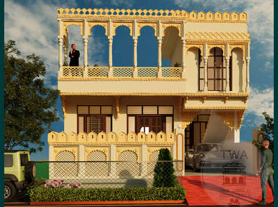 3D Heritage Elevation | House design 
#exteriordesigns
 #3D_ELEVATION
 #HouseDesigns