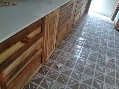 modular kitchen with pure wood 🪵 finish