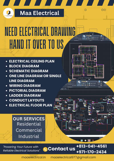 "We Need Electrical Drawing" section:

"Precision, Planning, and Perfection: Get Expert Electrical Drawings for Your Project. Whether you're building a new home, upgrading an office, or designing an industrial facility, our detailed electrical blueprints ensure a seamless installation process. Our expert team delivers accurate and reliable electrical drawings, customized to meet your specific needs, ensuring safety, efficiency, and compliance with industry standards. Let us help you bring your vision to life with the right electrical plan."
#ElectricalDrawings
#ElectricalDesign
#ElectricalPlans
#PrecisePlanning
#ElectricalBlueprints