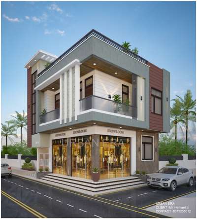 40x30 Corner Residential cum Commercial Building Design #ElevationHome  #ElevationDesign  #High_quality_Elevation  #3D_ELEVATION  #cornerhouse  #showroom  #exteriordesigns  #3Dexterior