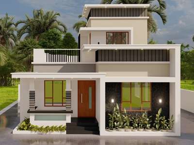 New flat model 3d design @koduvayoor #flat model #contomporary home #