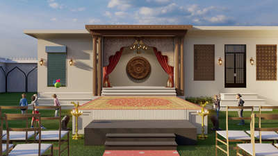 complete ram leela manch #front elevation #render3d3d  #classic