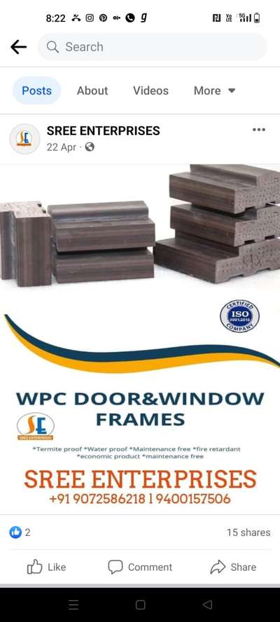 കട്ടിള, ജനൽ, വാതിൽ (WOOD, WPC) ഹോൾ സെയിൽ വിലയിൽ...
കേരളത്തിൽ എല്ലായിടത്തും ഫ്രീ ഡെലിവറി.....
കോട്ടയം ജില്ലയിൽ ഉള്ളവർക്ക് ലോൺ സൗകര്യം....

SREE ENTERPRISES
KOTTAYAM 
+919072586218/9400157506/9745007506

https://www.facebook.com/sreeenterprises.sree?mibextid=ZbWKwL