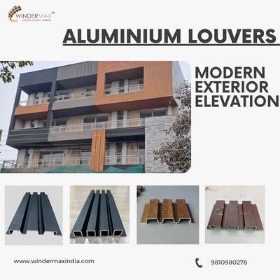 Winder max India Presenting you exterior elevation product Aluminium louvers 
.
.
Aluminum louvers
at just 270 per sqft
. 
. 
#aluminium #aluminium louvers #exterior #exteriorelevation #elevation #modernexterior #exteriordesigner #louvers #modernelevation 
. 
. 
Stay connected for more information
. 
. 
www.windermaxindia.com
info@windermaxindia.com
Or call us on 9810980278, 9810980636