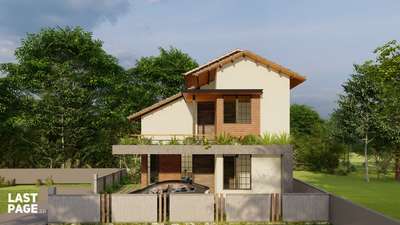 Tropical Sloping roof Small House  | 1200sqft | www.lastpage.co