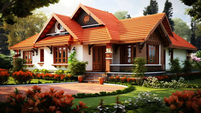 A Finished beautiful single storied traditional home in Kerala with charming landscape in the style of Kerala traditional architecture.
 #Architect  #architecturedesigns  #Architectural&Interior  #architectural visualization  #architectural 3d #architectural photography  #archilovers
