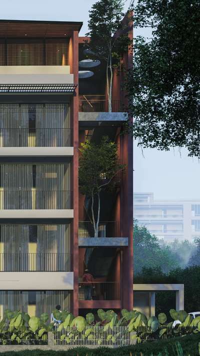Apartment
Client- Mr. Salim
Site location - Palarivattom, Ernakulam, Kerala
Site area - 35 Cents
Built up area - 10,200 Sqft

A tropical haven in the sky, this multi-story dwelling boasts breathtaking views of the city. The structure features a tropical lifestyle in this stunning multi-story residence, featuring spacious balconies, natural textures, and an abundance of natural light. The multi-story dwelling combines sustainable design. Moreover, it showcases sleek lines, natural materials, and an effortless fusion of form and function. A tropical masterpiece of modern design, this multi-story residence features large windows, Biophilic facades and an abundance of natural beauty.
#HouseDesigns #house_planning #LandscapeDesign #InteriorDesign #projectmanagement