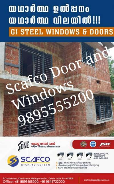Scafco Steel Door Frame And Window Frames manufacturer 9895555200