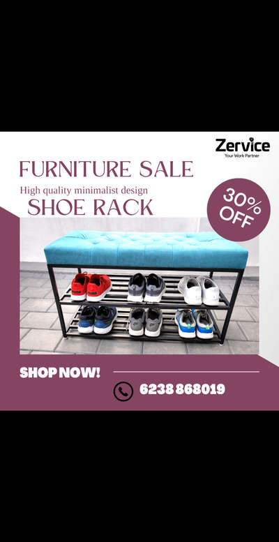 metal Powdercoated blackmat shoe rack