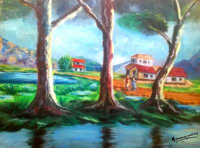 Landscape oil color painting