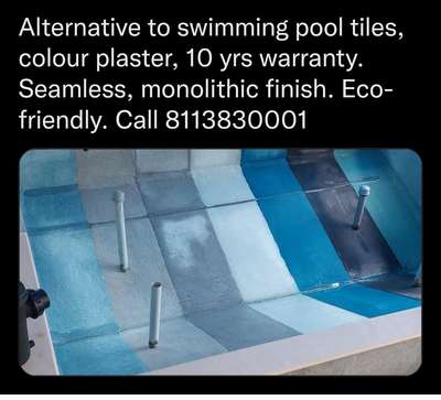 Swimming pool colour plaster  10 years warranty. Alternative to pool tiles, economical, eco-friendly