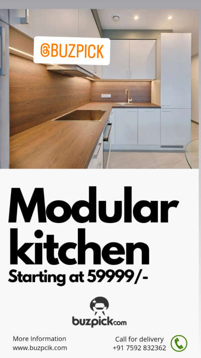 #ModularKitchen #Modularfurniture #KitchenIdeas #buzpick #LShapeKitchen #KitchenInterior