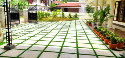 Thrissur - punkunnam site  #BangaloreStone  #PearlGrass  #artificialgrass  #LandscapeGarden  #Thrissur