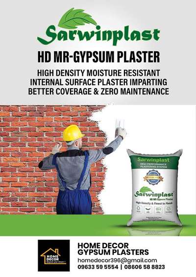 sarwinplast HD-MR gypsum plastering palakkad
ph:9633595554