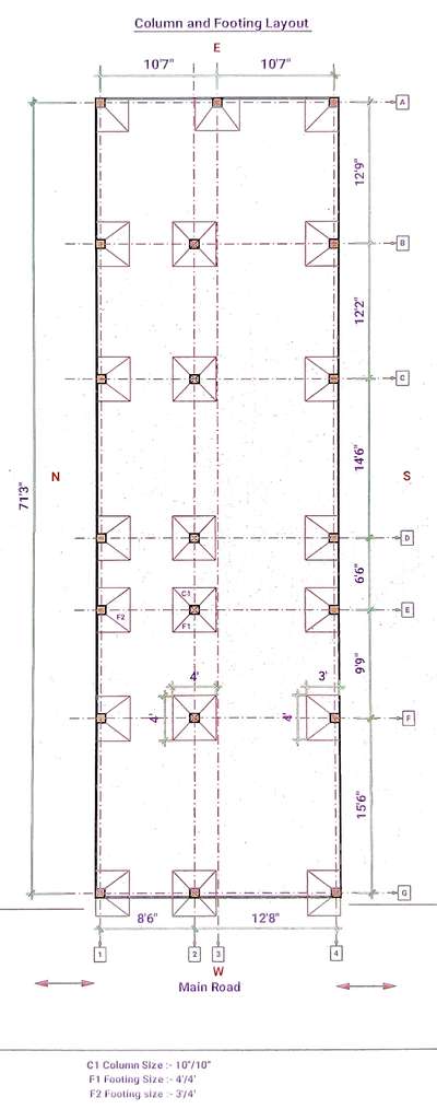 Column and beam layout plan