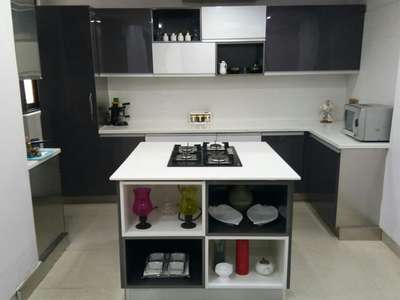 grey and white kitchen ....