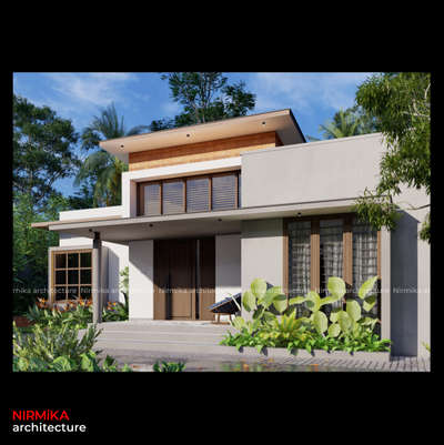 KARTHIKA

Location : Thrissur 
Built Area : 1250 sqft 
Year of Completion : 2022
.
. 
. 
Nestled amidst lush green canopies ,’KARTHIKA’ is a minimal tropical home for a family of 6. The concept evolved around the idea of creating spacious volumes filled with natural light and weaving in with its natural site context.

A north facade with broad openings and a spacious sitout act as a major transitional zone connecting interiors and exteriors. Living with a wide clerestory window brightens up the large volume and creates a lively atmosphere. 

The central indoor courtyard with inbuilt seating space brings in an element of nature to the home. The slit skylight above the courtyard feeds the greenery with ample sunlight. 

Connected to living, the open dining and pooja areas are conceived as more warm and earthy spaces which define the overall volume. The emphasis of the dining area; the classic box bay window enhances the beauty of the dining space by allowing plenty of light into the room