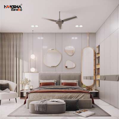 Modern Master Bedroom interior design by Nakshabanwao ✨❤️ 
 #MasterBedroom  #modernbedroom  #BedroomDesigns  #BedroomIdeas  #bedroominteriors  #bedroominteriors  #InteriorDesigner  #LUXURY_INTERIOR  #nakshabanwao