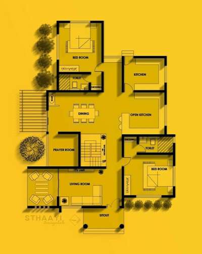 Contemporary Home Plan 🏡 | 4BHK |
Design: @sthaayi_design_lab  Details 👇

Area : 3050 sq.ft
Ground Floor 
● Sitout 
● Living 
● Dining 
● Patio
● Prayer Room
● 1st Master Bedroom attached with Dressing
● 2nd Master Bedroom attached with Dressing 
● Open - Kitchen 
● Closed - Kitchen 
● Stair

First Floor 
● 3rd Bedroom attached,Dressing,B-Balcony
● 4th Bedroom attached ,Dressing,B-Balcony
● Upper Living
● Study Space 
.
.
.
#sthaayi_design_lab #sthaayi 
#floorplan | #architecture | #architecturaldesign | #housedesign | #buildingdesign | #designhouse | #designerhouse | #interiordesign | #construction | #newconstruction | #civilengineering | #realestate