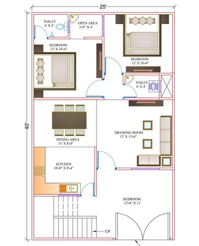 How's This 25*40 West Facing Design??? 
Any Suggestions for Ground Floor With Vastu?