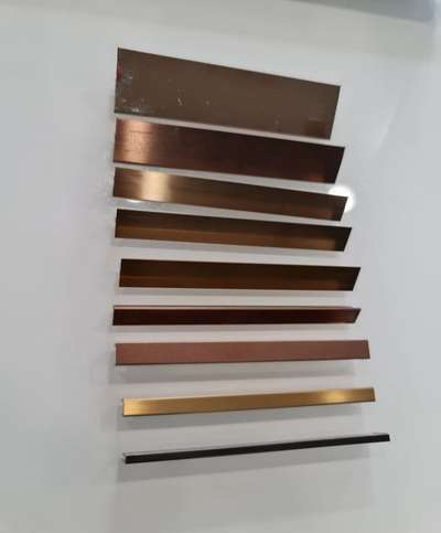 Laser cut metal trim arts as T, L, U profile customised available in Gold, Rose gold, Black Silver .( Matte , glossy & Mirror )