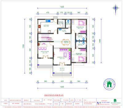 10.5 cent വസ്തുവിൽ 3 BHK , Home theatre room, Study area എന്നിവ ഉൾപ്പെടെ 2520 sqft വിസ്തീർണ്ണത്തിൽ വടക്ക് ദർശനമുള്ള വീട്.